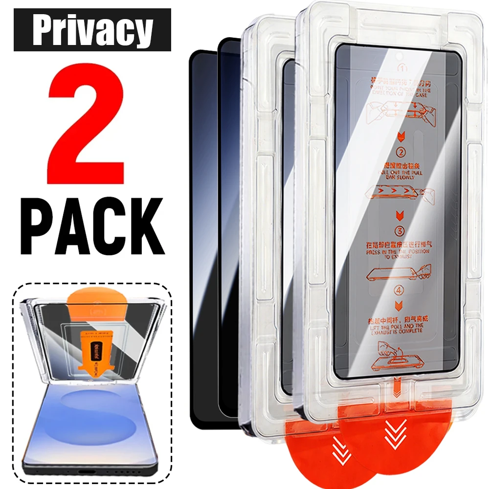 Premium Privacy & HD Clear Screen Protector - Easy Install 9H Tempered Glass Film Kit