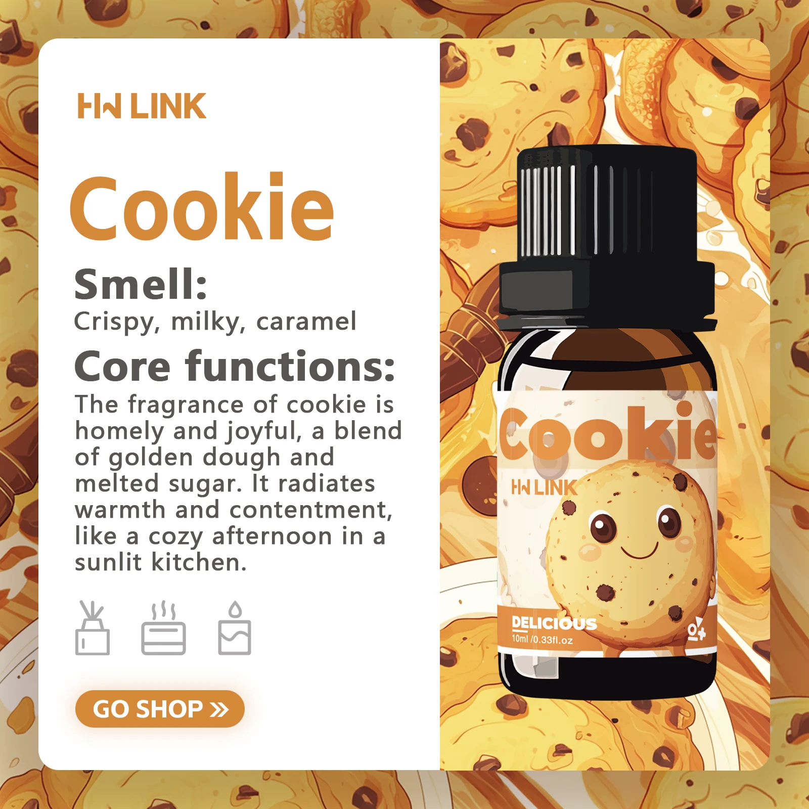 Cookies Scented Essential Oil for Candle Making, Aromatherapy, and Gift Sets