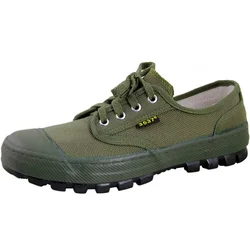 Men's Green Tactical Canvas Combat Shoes for Climbing and Outdoor Sports (Green)