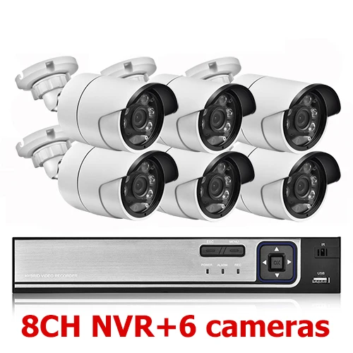 business security cameras AZISHN H.265 8MP IP Camera 8CH POE NVR System Outdoor Night Vision Audio P2P Video Surveillance Kit Security CCTV Camera Set wireless hidden camera with audio Surveillance Items