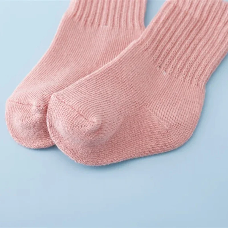 Newborn Baby Socks Boys Girls Cotton Solid Soft Infant Girl Boy Toddler Sock Spring Autumn 0 to 12 Month 6Pairs/lot baby socks