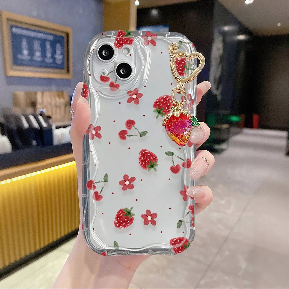 Strawberry Flower Pendant Phone Case Cover