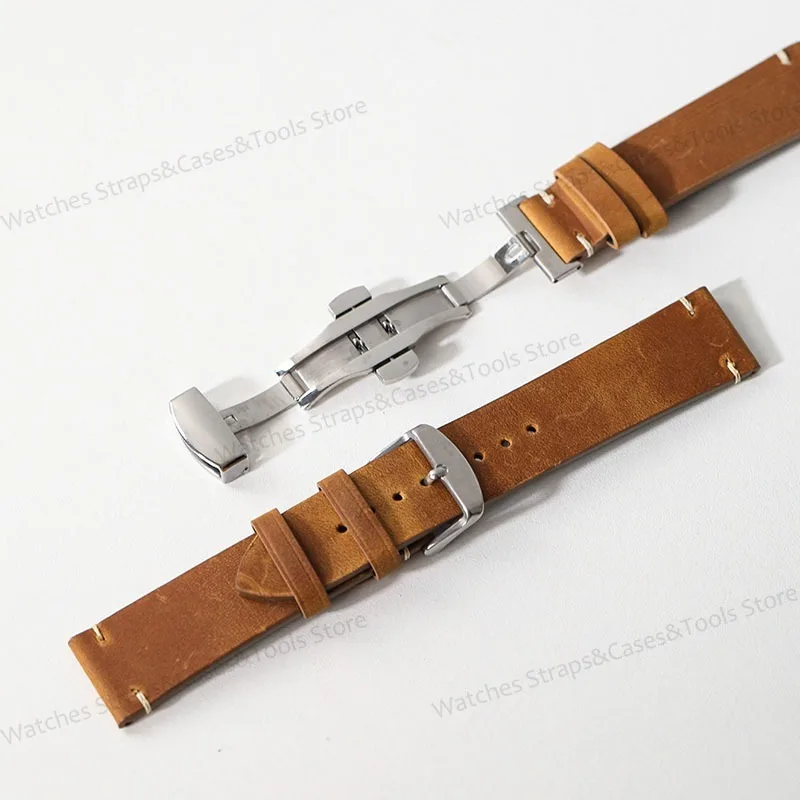 Vintage Crazy Horse Leather Watchband - Universal Fit