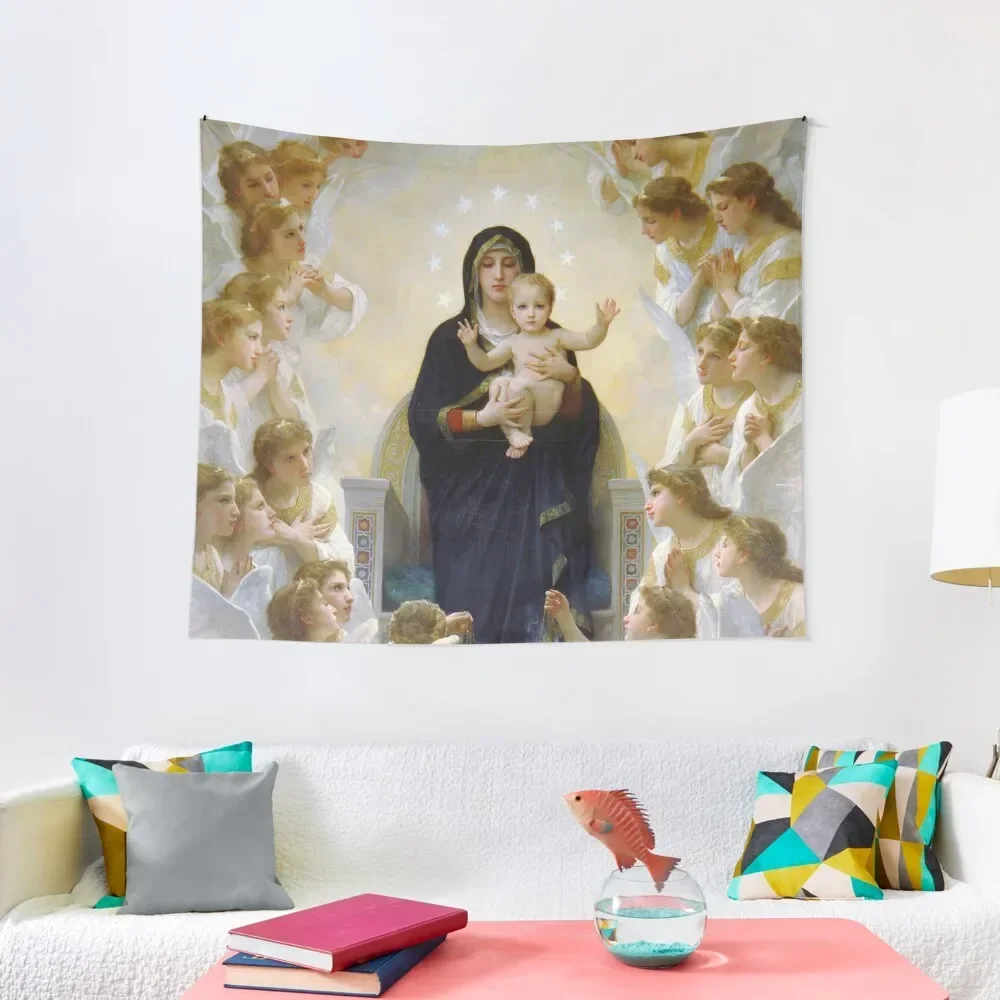 

The Virgin with Angels - William Adolphe Bouguereau - 1900 Tapestry Decorations For Room Decor Home Tapestry