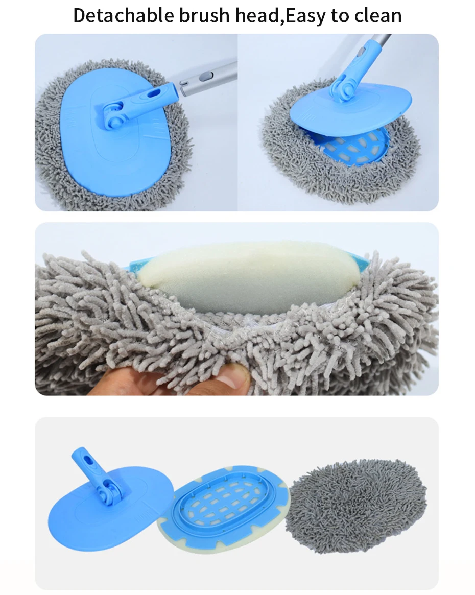 SEAMETAL Car Wash Brush with Long Handle Microfiber Wash Cleaning Supplies  Car Wash Mop Mitt - 1set