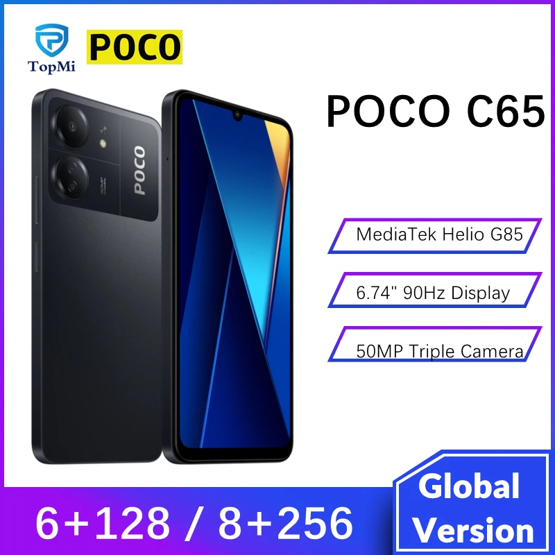 

POCO C65 8GB 256GB 6GB 128GB NFC MediaTek Helio G85 90Hz 6.74" HD+ Display 50MP Camera 5000mAh 18W Fast Charging Global Version