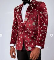 Exclusive Diamond Beaded Suits Men Slim Fit Single Breasted Velvet Jacket Pants 2 Pieces Groom Wedding Tuxedos costumes homme 1