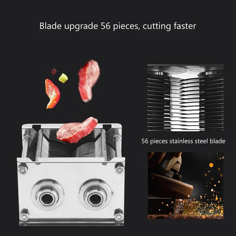 Commercial Meat Slicer Stainless Steel Electric High-Power Fresh Meat Cutting Machine Knife Set is Easy To Disassemble