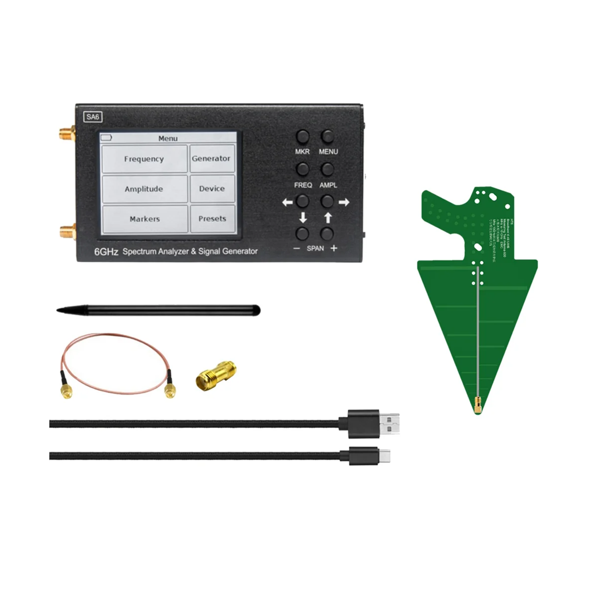 

SA6 6GHz Spectrum Analyzer+HT6 Antenna SA6 Signal Generator RF Signal Source Wi-Fi 2G 4G LTE CDMA GSM Beidou