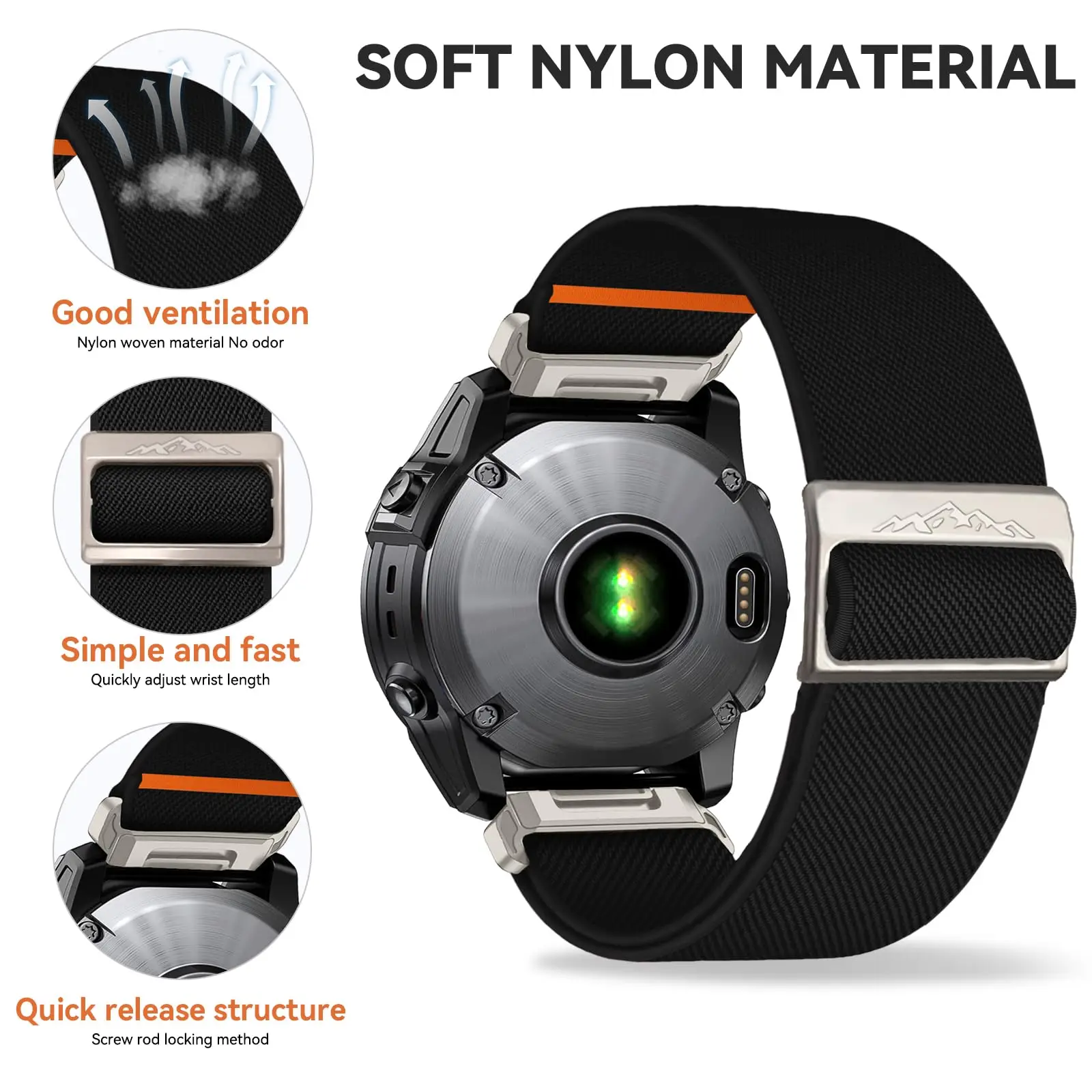 Premium Quickfit Nylon Sports Strap - 22mm/26mm Bracelet Accessory