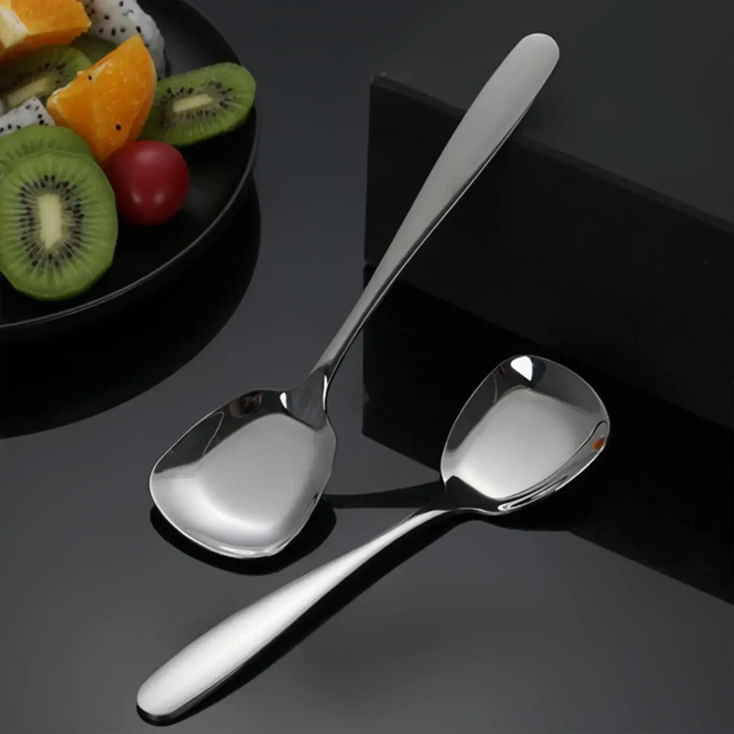 Dining Spoon Stainless Steel Round Spoon Dining Spoon Kitchen Tool Dishwasher Washable Fine Mirror Polishing