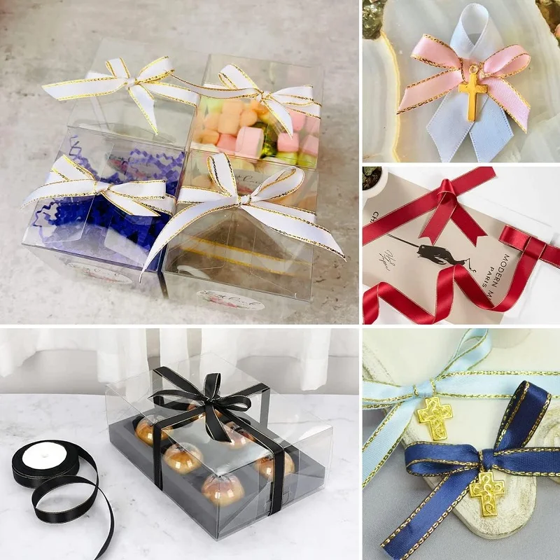 Satin Ribbon, 40 mm &times; 22 m Double Sided Polyester Gift Wrapping Ribbon for Crafting Xmas Valentine Bouquets DIY Sewing Project