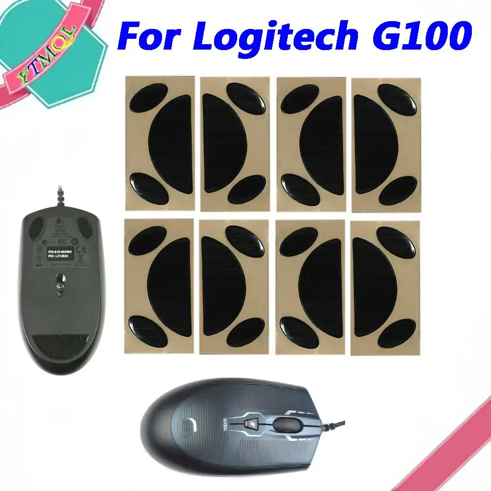 

Hot sale 1-10set Mouse Feet Skates Pads For Logitech G100 wireless Mouse White Black Anti skid sticker replacement connector