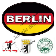 

German Flag Berlin Vinyl Sticker Germany Berlin Crest Coat of Arms Berlin Map Flag Car Styling Motorcycle Bike Waterproof Decal