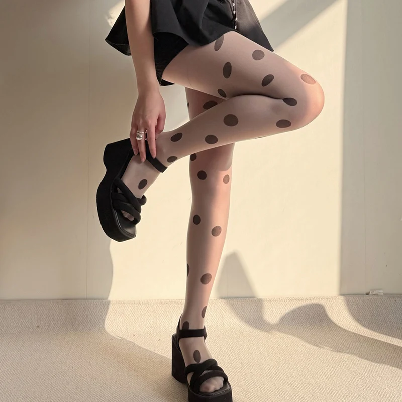 Y2K Polka Dot Strumpfhosen für Damen mit Punktemuster 2026 Sommer 30D Ultradünne Transparente Spicy Girl Durchsichtige Strumpfhose – Detail 8