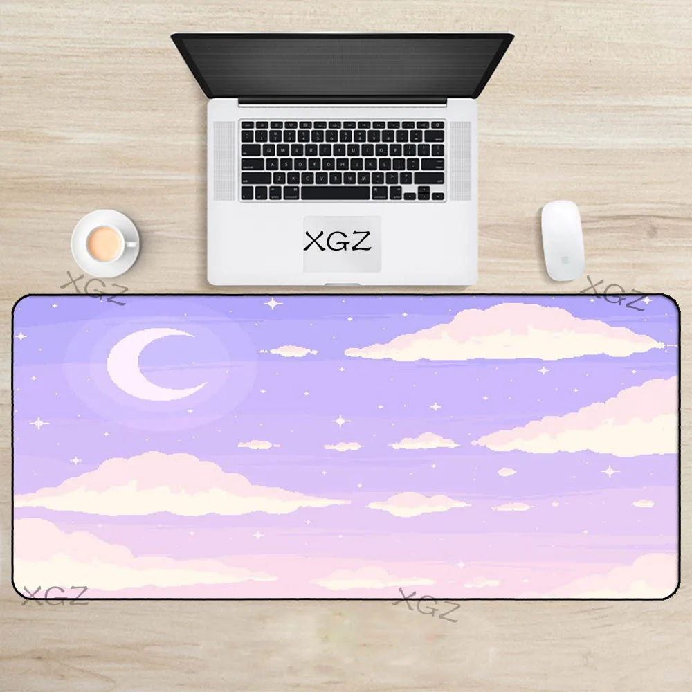 

XGZ Pink Cloud Girl Heart Kawaii Mouse Pad Xxl Gamer Notebook Gaming Accessories Computer PC Keyboard Pad Pink Mousepad Desk Mat