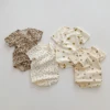 Newborn Girls Boys Baby Romper Fruit Flower Print Short-sleeved Cotton Soft Jumpsuit Infant Clothes 2