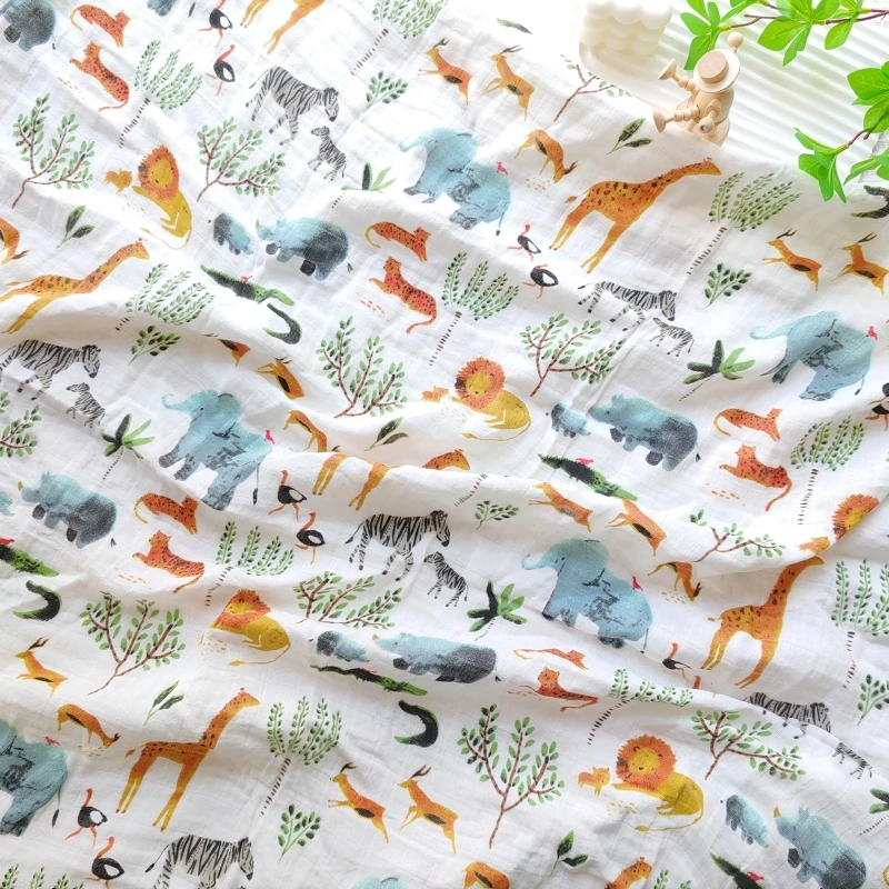 Muslin Blanket Cotton Baby Swaddle Soft Newborn Blanket Bath Towel 120X110cm Gauze Infant Boy Girl Wrap Sleepsack Stroller Cover 6