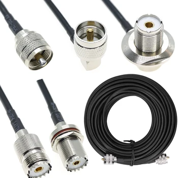 수 암컷 플러그 잭 직각 크림프 동축 커넥터, RF 안테나 익스텐션 동축 케이블, RG58 UHF-UHF PL259 SO239, 3M 5M 10M