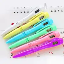 

Digital Watch Pen Anti-skip Lightweight Clip Design Two Buttons Plastic Electronic Digital Watch Pen for Writing School Supplies