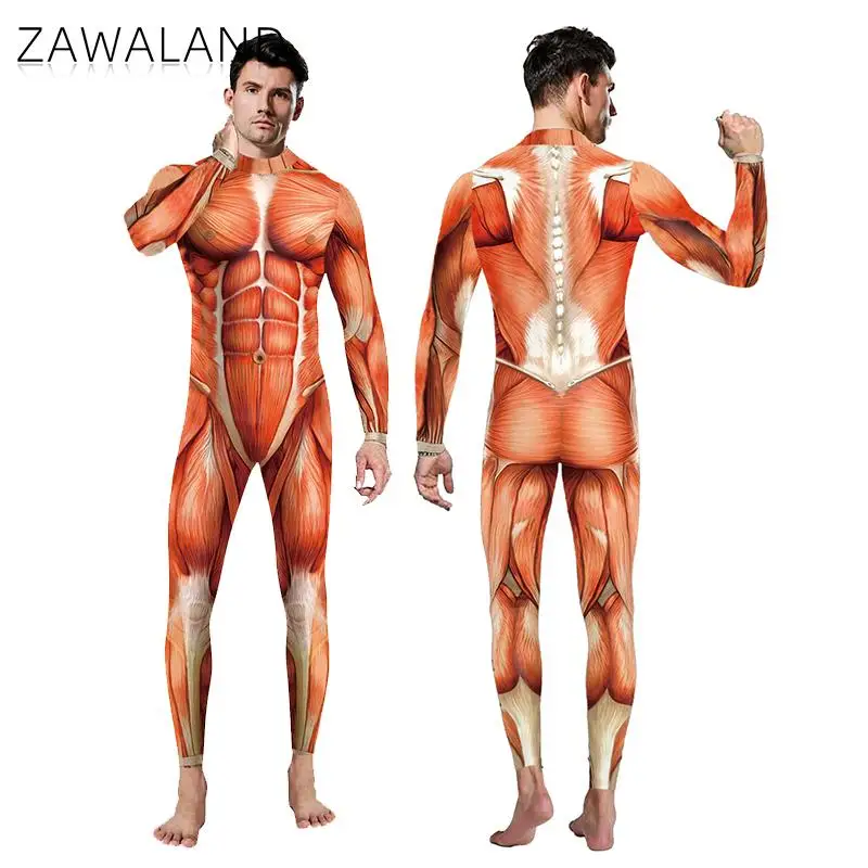 Zawaland Spandex Bodysuit Cosplay Costume Long Sleeve For Men and Women Halloween Carnival Party