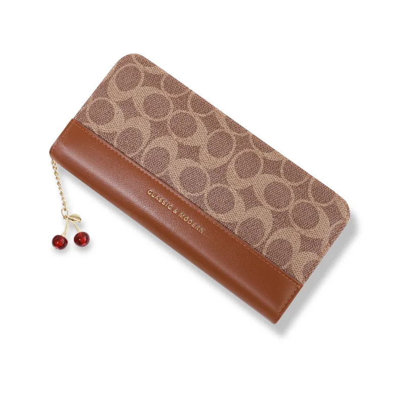 Elegant PU Leather Zipper Wallet - Ladies Long Tote with Coin and Card Holder