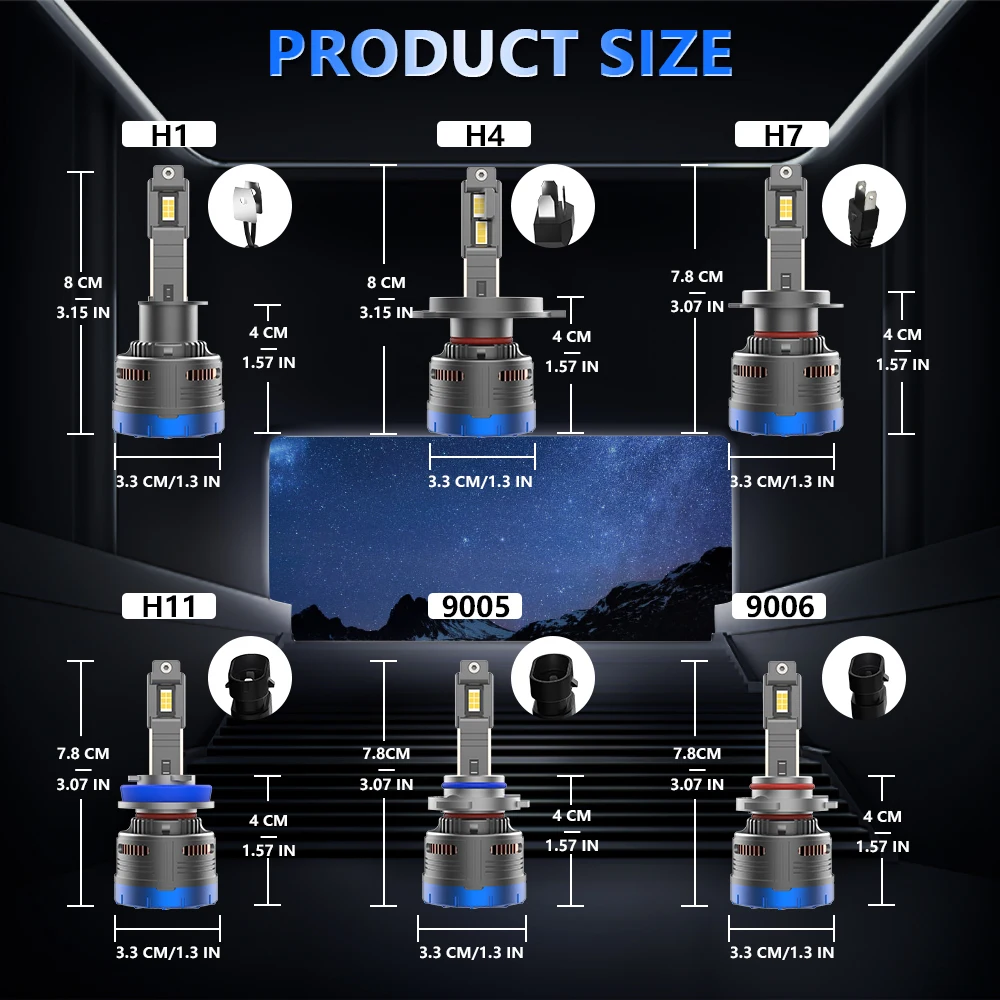 Powerful LED Headlights Bulbs for Cars 700W 6000k 12v 24v 150000LM Canbus 9005 9