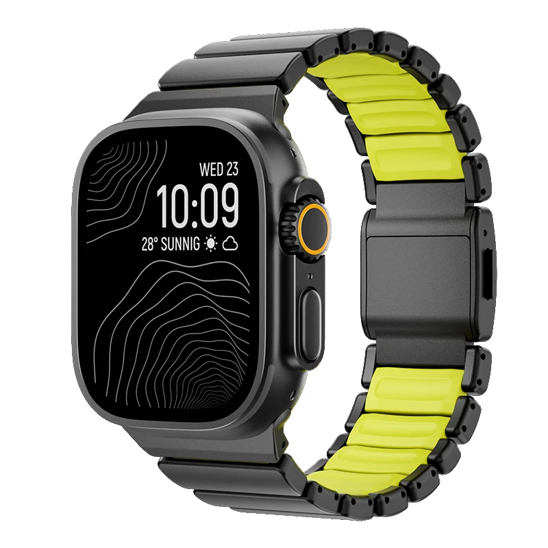 Luminous Titanium Metal Band with Silicone Magnetic Strap