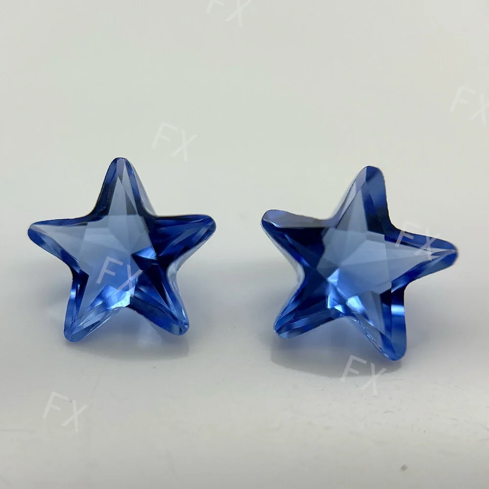 

2x2~12x12mm Star Cut Loose Glass Stone Synthetic Gems AQ29 Tanzanite color Wuzhou artificial gemstone