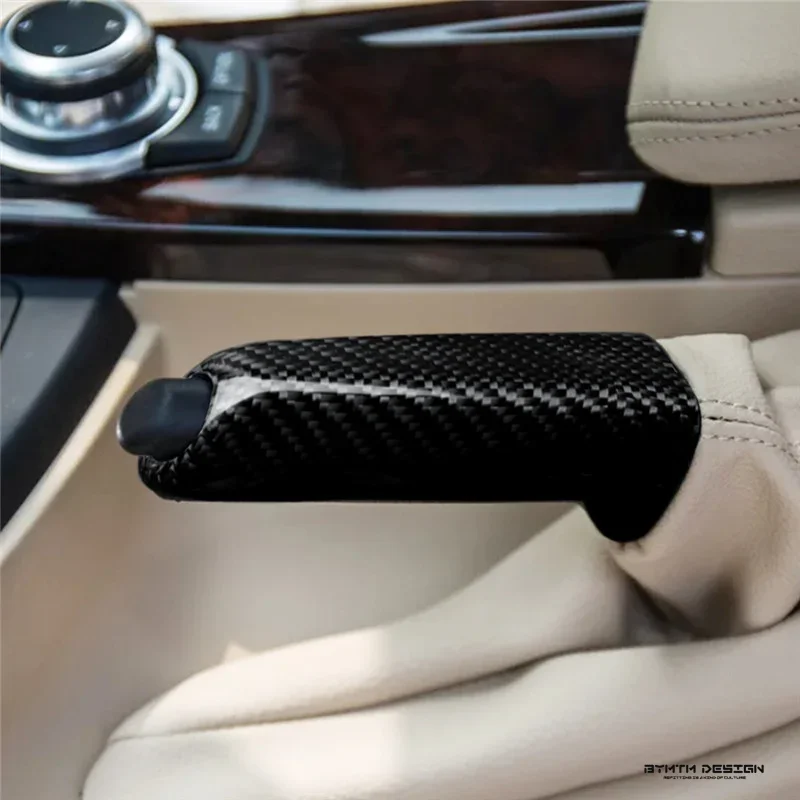 Automotive Interior Carbon fiber Handbrake Handle Grip Cover For F20 F21 F30 F31 F10 F32 E90 E91 E92 E93