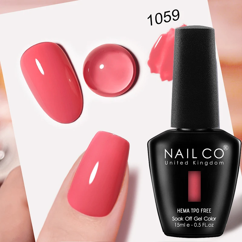 NAILCO Premium Soft Color Gel Polish - Vibrant Semi-Permanent Varnish, HEMA & TPO Free