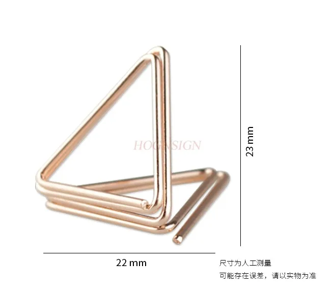 10pcs 삼각형 명함 홀더 크리 에이 티브 금속 명함 홀더 데스크탑 장식 노트 홀더