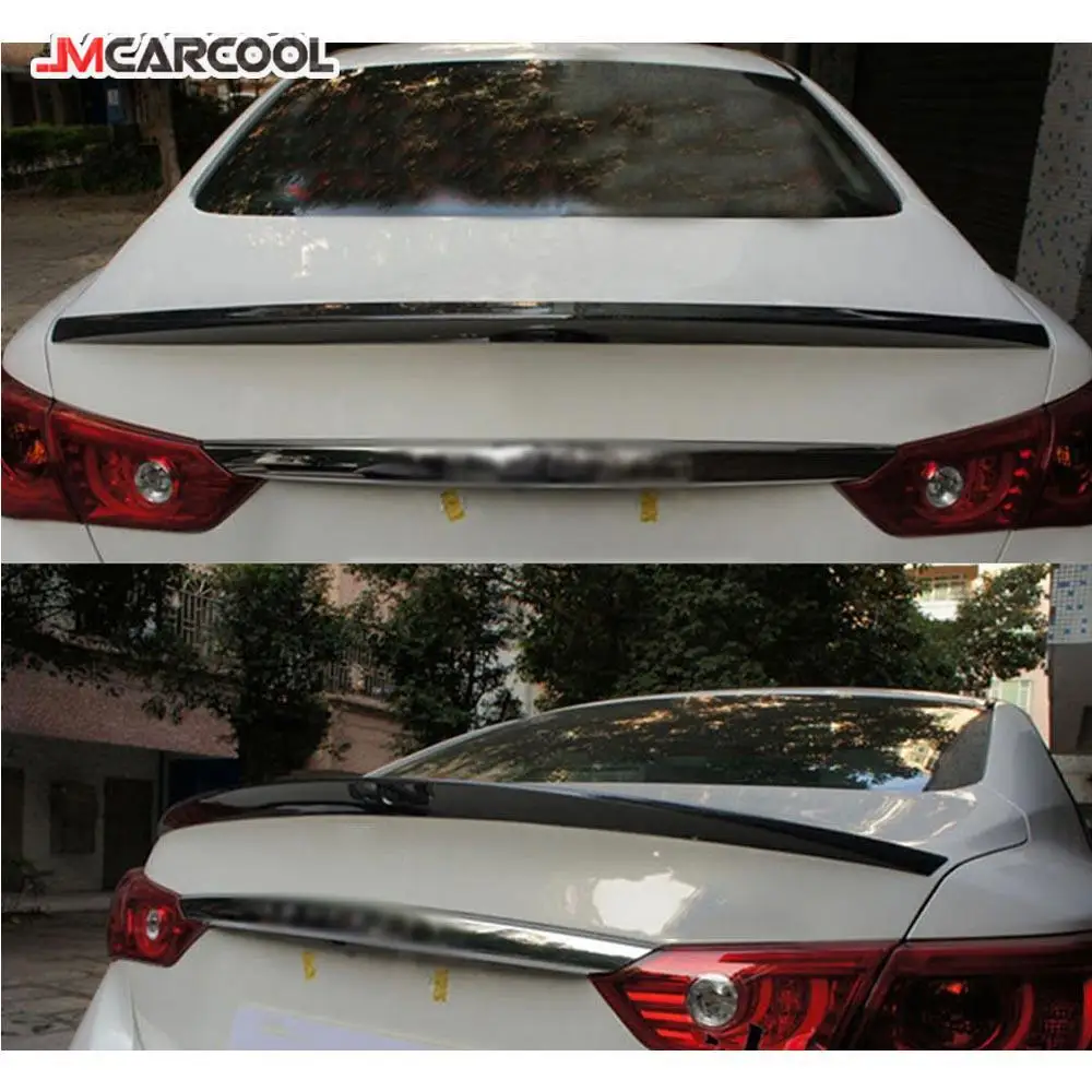 

Carbon fiber Rear Boot spoiler Roof wings For Infiniti Q50 Q50S Sedan 4 Door Standard Sport 2014-2017 Rear Trunk Trim Sticker