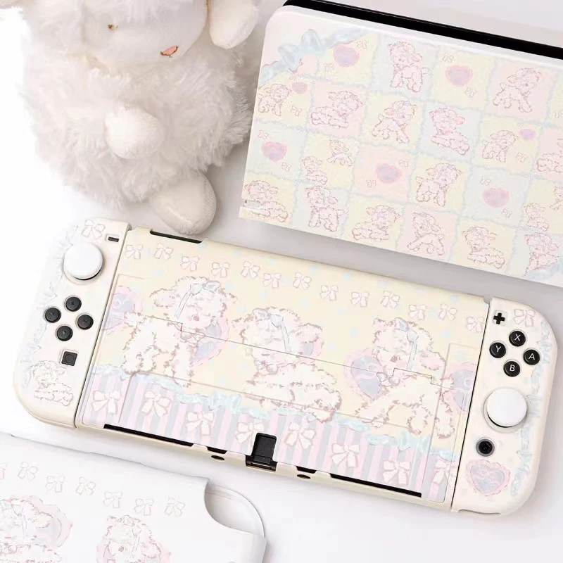 

Kawaii Case For Nintendo Switch OLED Accessories Cute Lolita Lamb Protective Shell Joycon Case For Switch Oled Console Games