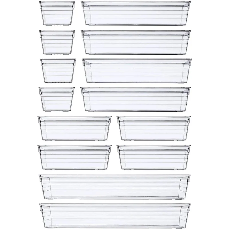 투명 아크릴 메이크업 계층화 된 스토리지 박스 브래지어 양말 Braessing 테이블 화장품 립스틱 마무리 그리드 박스 데스크탑 서랍 보관