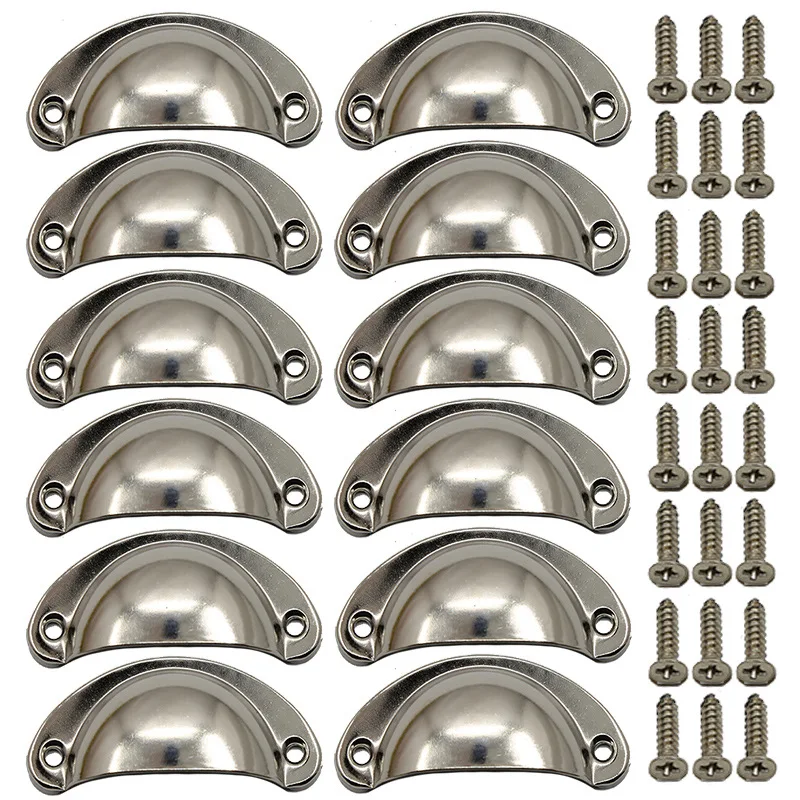 1/6/12Pcs Schublade Schrank Griffe Shell Pull Griffe Halbmond Küche Schrank Schrank Tür Knöpfe Vintage Schublade knöpfe Hardware – Detail 26
