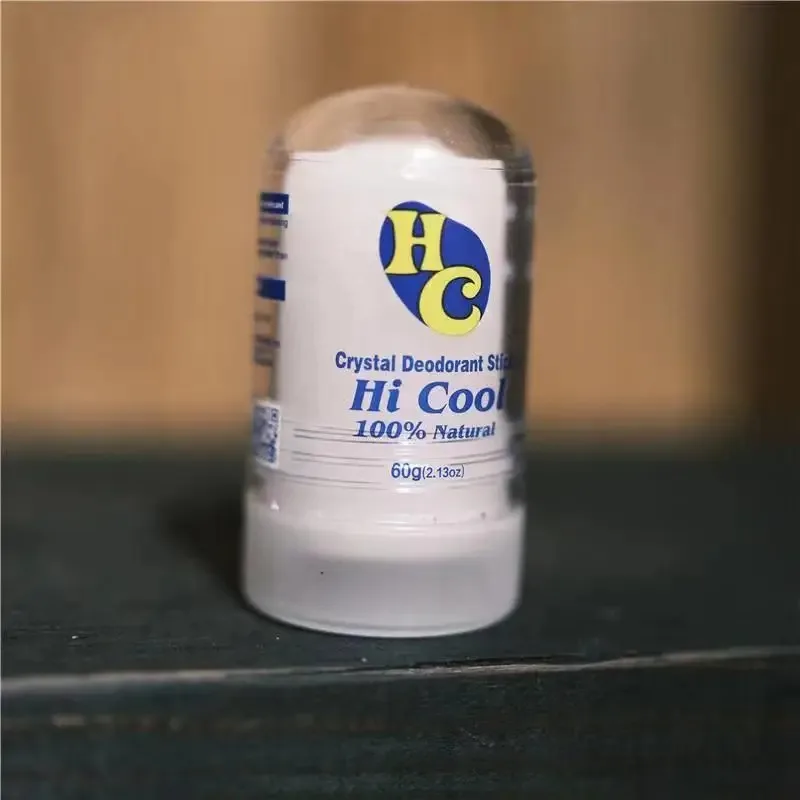 

Hi Cool Alum Deodorant Stick 60g Pack Natural Mineral Anti Sweat Long Lasting Dry Odor Removing, for Men and Women with No Aroma