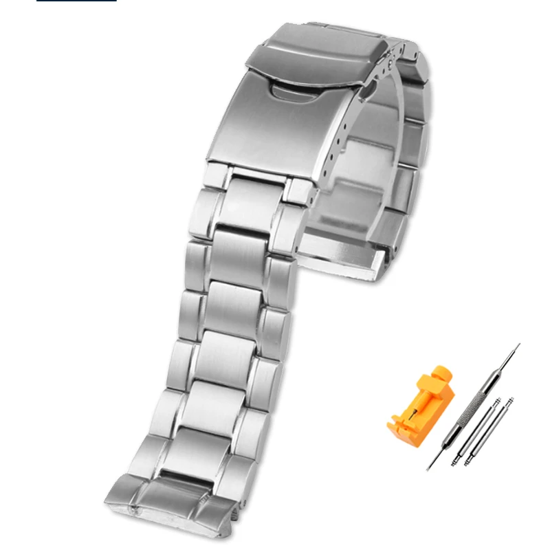 22mm Seiko Nh35 Skx007 Jubilee Fırçalanmış 316L Katı Paslanmaz Çelik Kavisli Uçlu Skx 007 Saat Bileziği için Çok Uygun