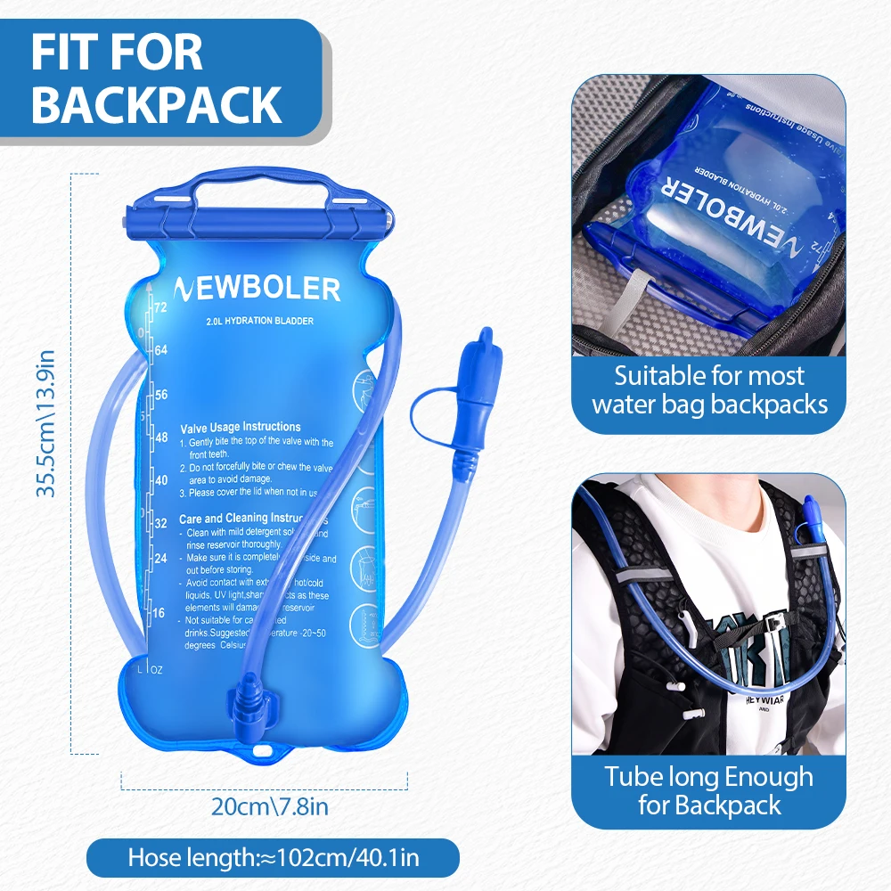 Hydration Pack Water Reservoir - BPA Free Storage Bag for Running and Outdoor Activities