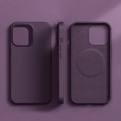 Premium Magnetic Leather Case with Wireless Charging Support - iPhone 15 Pro Max (Cherry Color)