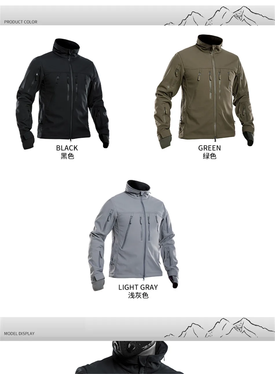 Description Picture 6 of itemOutdoor GEN 2.0 Soft Shell Jacket Men Hiking and Mountaineering Jackets Autumn and Winter Waterproof Windproof Windbreaker Coat