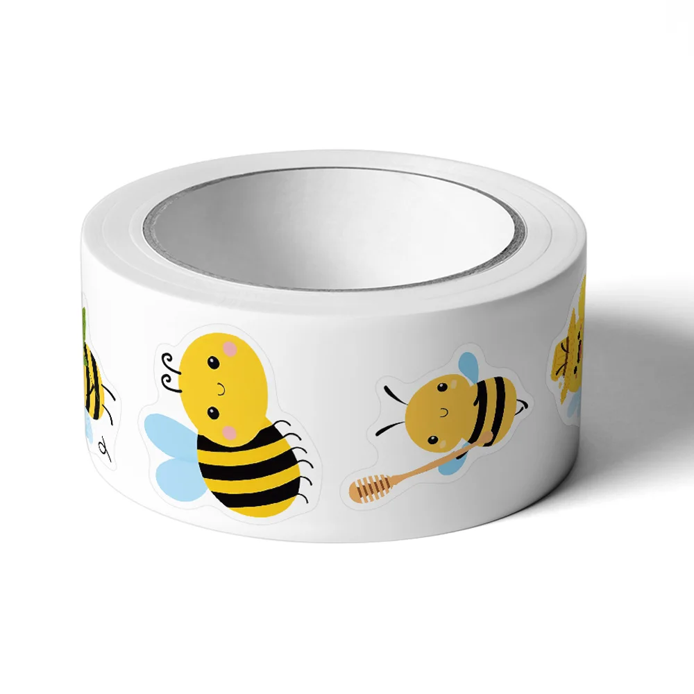Bee Stickers 500Pcs/Roll Heterotypic 2.5cm/1.0'' Game Art Labels Learning Rewards Adorn Gifts for Books Watercup Phone PC Pads