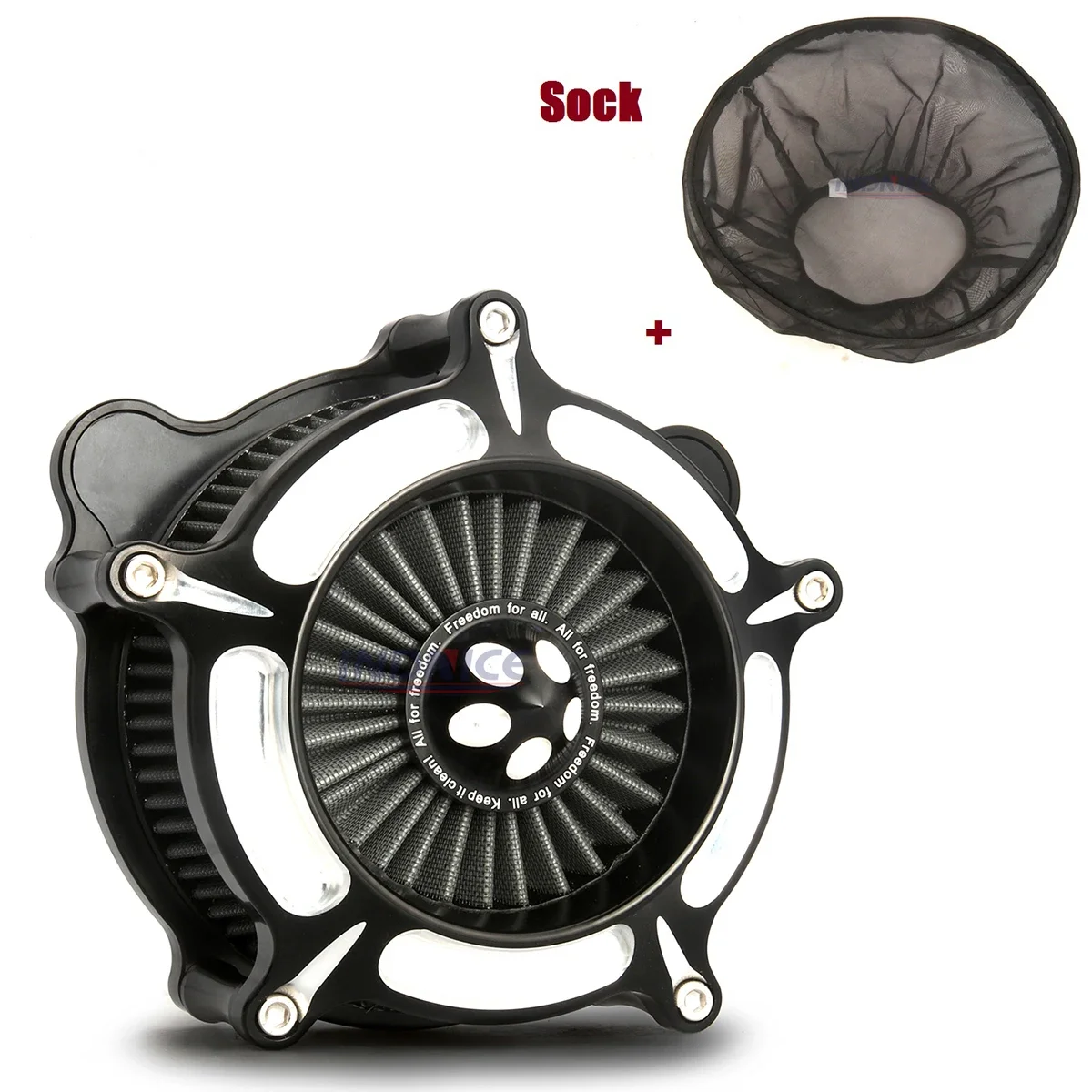 

Rain sock for Motorcycle Turbine Spike Air Cleaner intake filter For harley Touring street Glide 08-16 black air intake