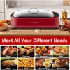 Indoor Smokeless Grill, Techwood 1500W Electric Indoor Grill with Tempered Glass Lid, Portable Non-stick BBQ Korean Grill 2