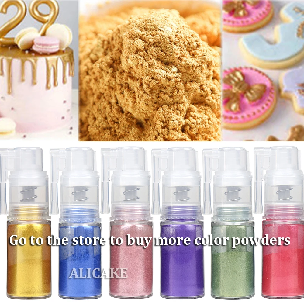 Spray en poudre comestible pour décoration de gâteau, poudre de paillettes  flash, poussière de sucre, document de cuisson, mousse, pâte à sucre,  macaron, chocolat, 5g