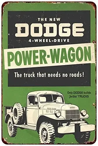 

Vintage Custom Kraze Dodge Power-Wagon Retro Look Replica Metal Sign Home Decoration Wall Room Decor Posters