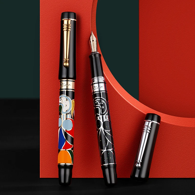 Picasso 90 Pimio 90 Elegant And Bright Fountain Pen 14K Gold Nib Famous Woman and Flower With Gift Box For Writing Set