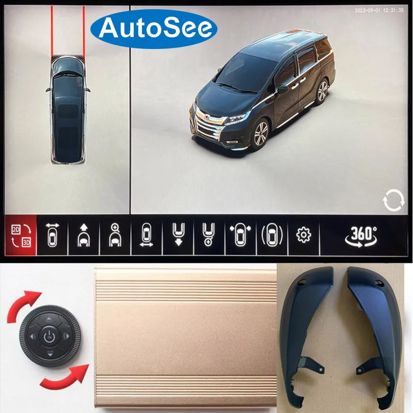 2017-2023 for Honda Odyssey 360 degree camera Bird eye 3D