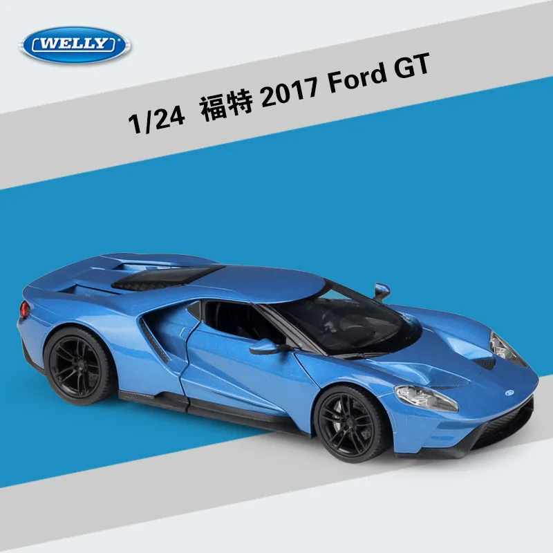 

Модель автомобиля WELLY 1:24 2017 Ford GT, модель игрушечного автомобиля из металлического сплава, детская игрушка, подарок, Коллекционная модель, игрушка в подарок, B122