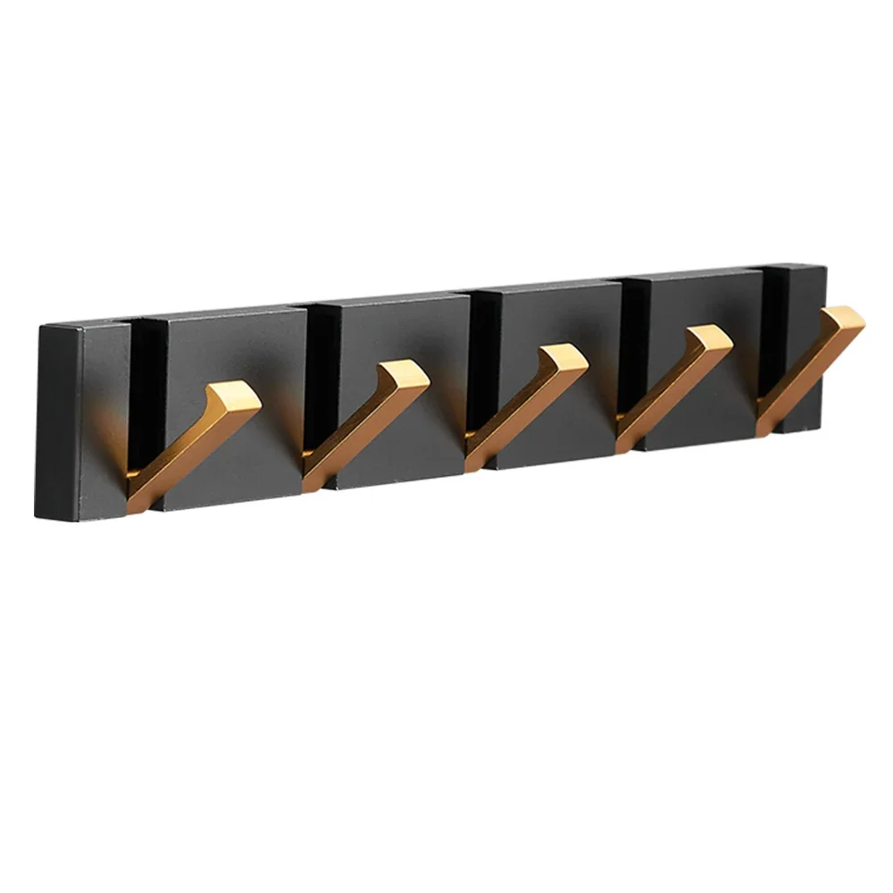 Folding Towel Hanger 2ways Installation Wall-mounted Hooks Coat Clothes Holder Folding Hook For Bathroom Kitchen Bedroom Hallway